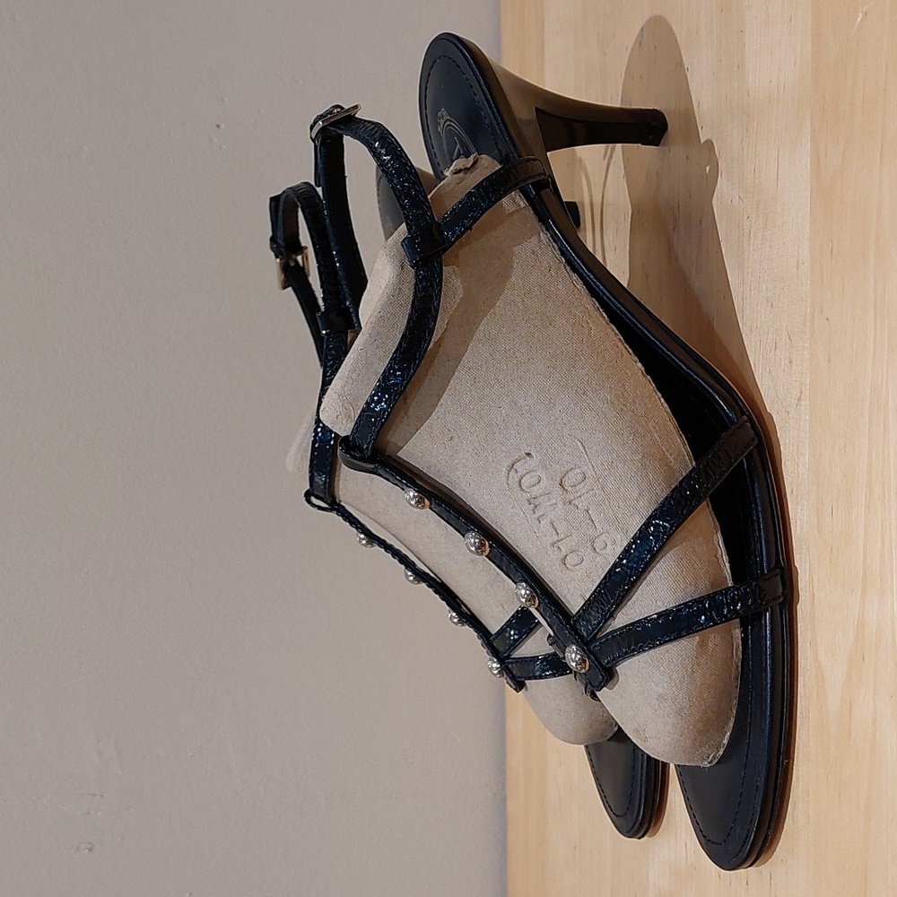 Tod's Black Leather Sandals